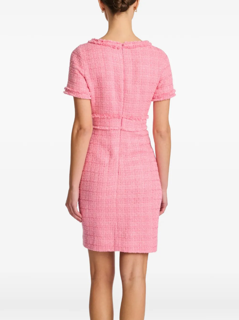WEILL PARIS Tweed jurk met franje Roze