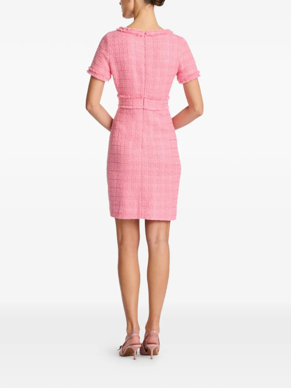  Weill Paris Fringed Tweed Dress - Pink 