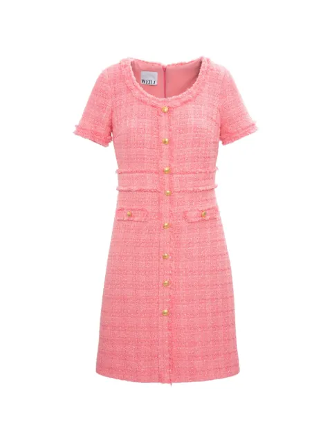 WEILL PARIS vestido de tweed con flecos