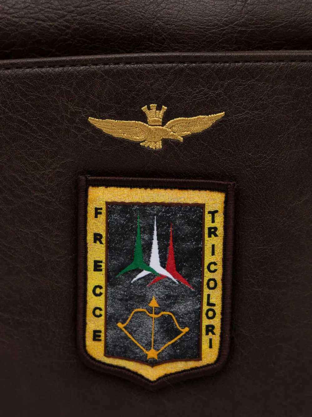 Aeronautica Militare Heuptas met rits en logopatch Bruin