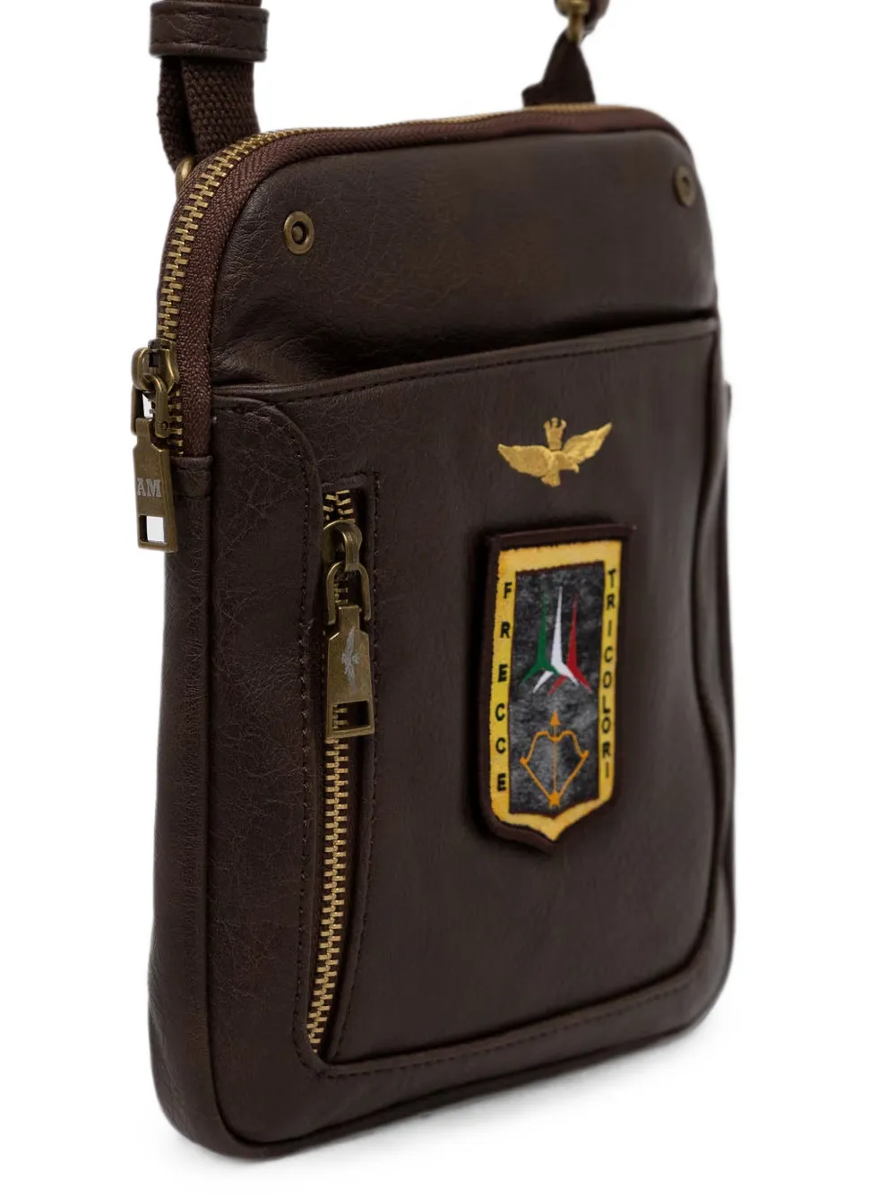 Aeronautica Militare Heuptas met rits en logopatch Bruin