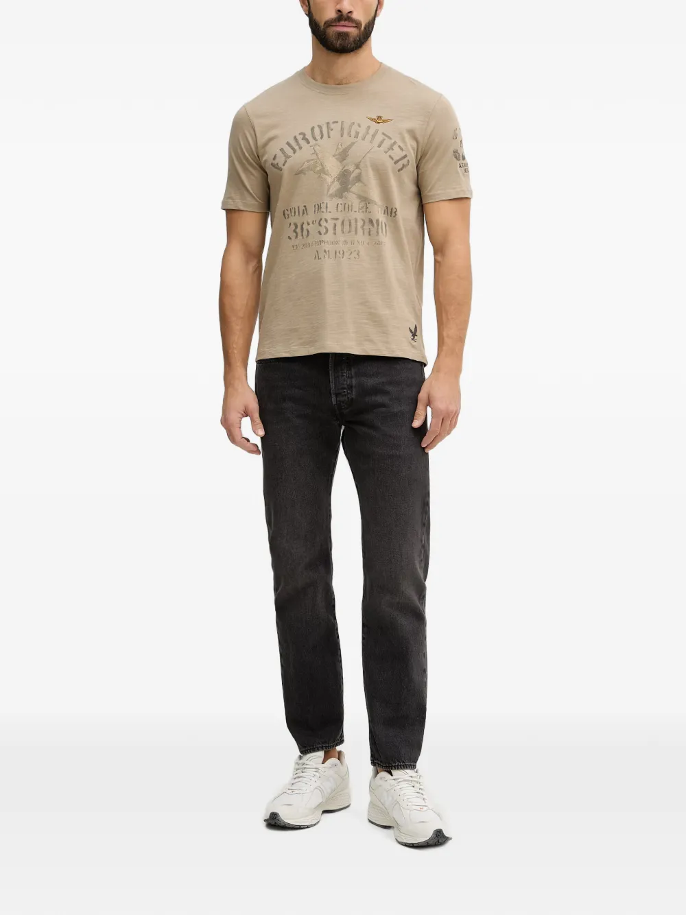 Aeronautica Militare short-sleeves T-shirt Beige