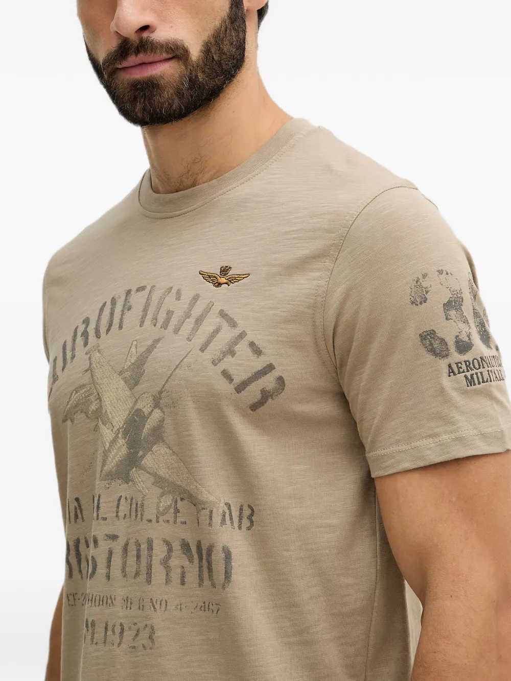 Aeronautica Militare short-sleeves T-shirt Beige