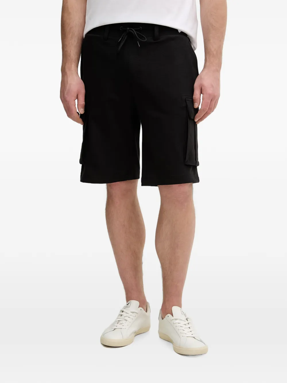 Aeronautica Militare Cargo-Shorts mit Logo-Stickerei - Schwarz