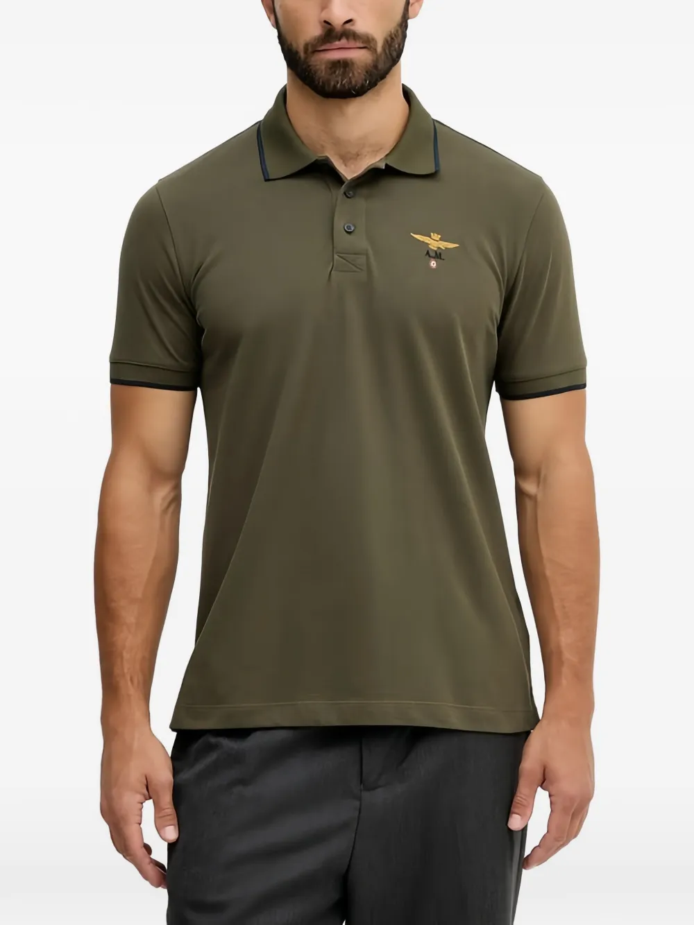 Aeronautica Militare logo-embroidered polo shirt - Grün