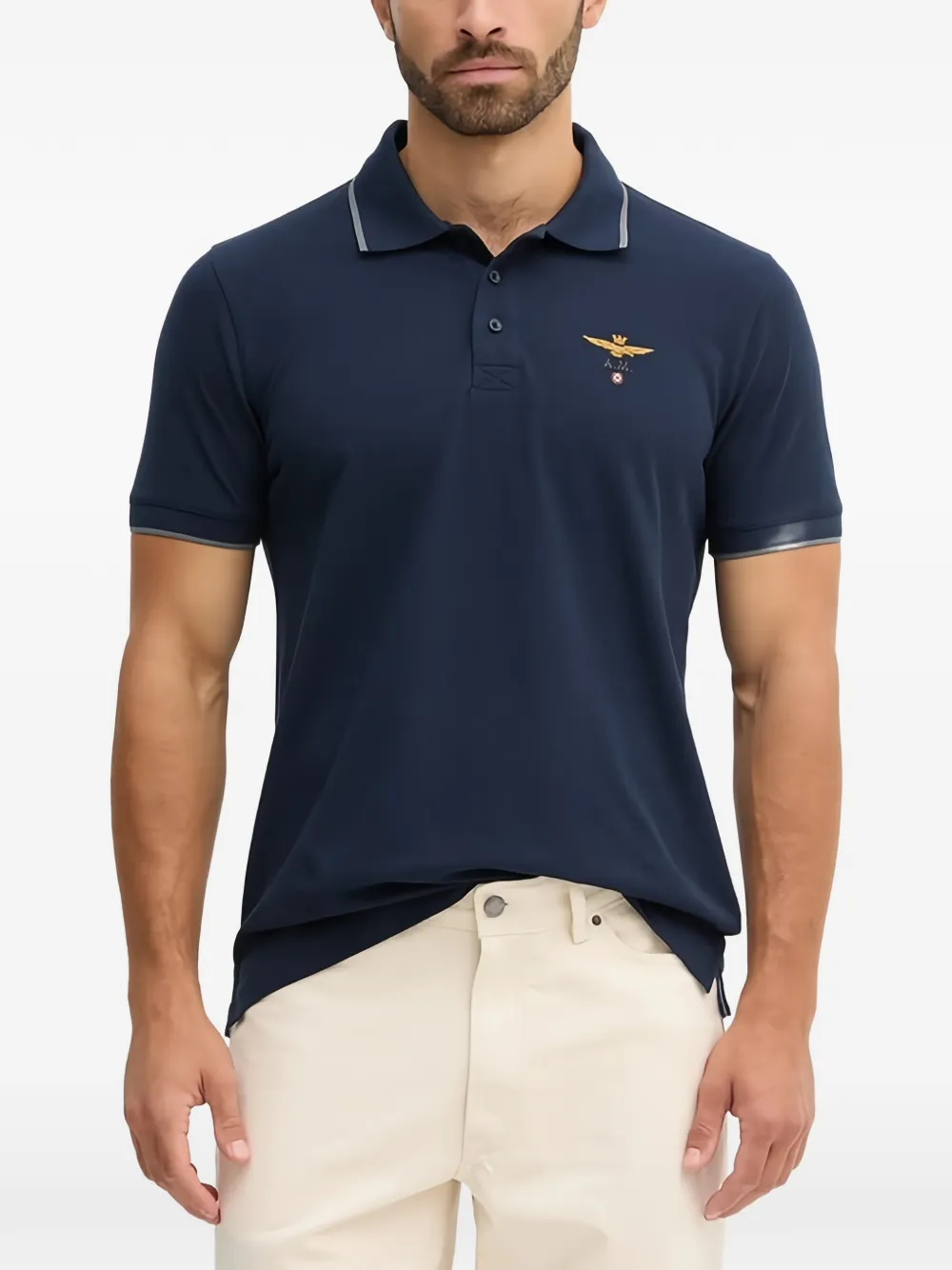 emblem-detail polo shirt