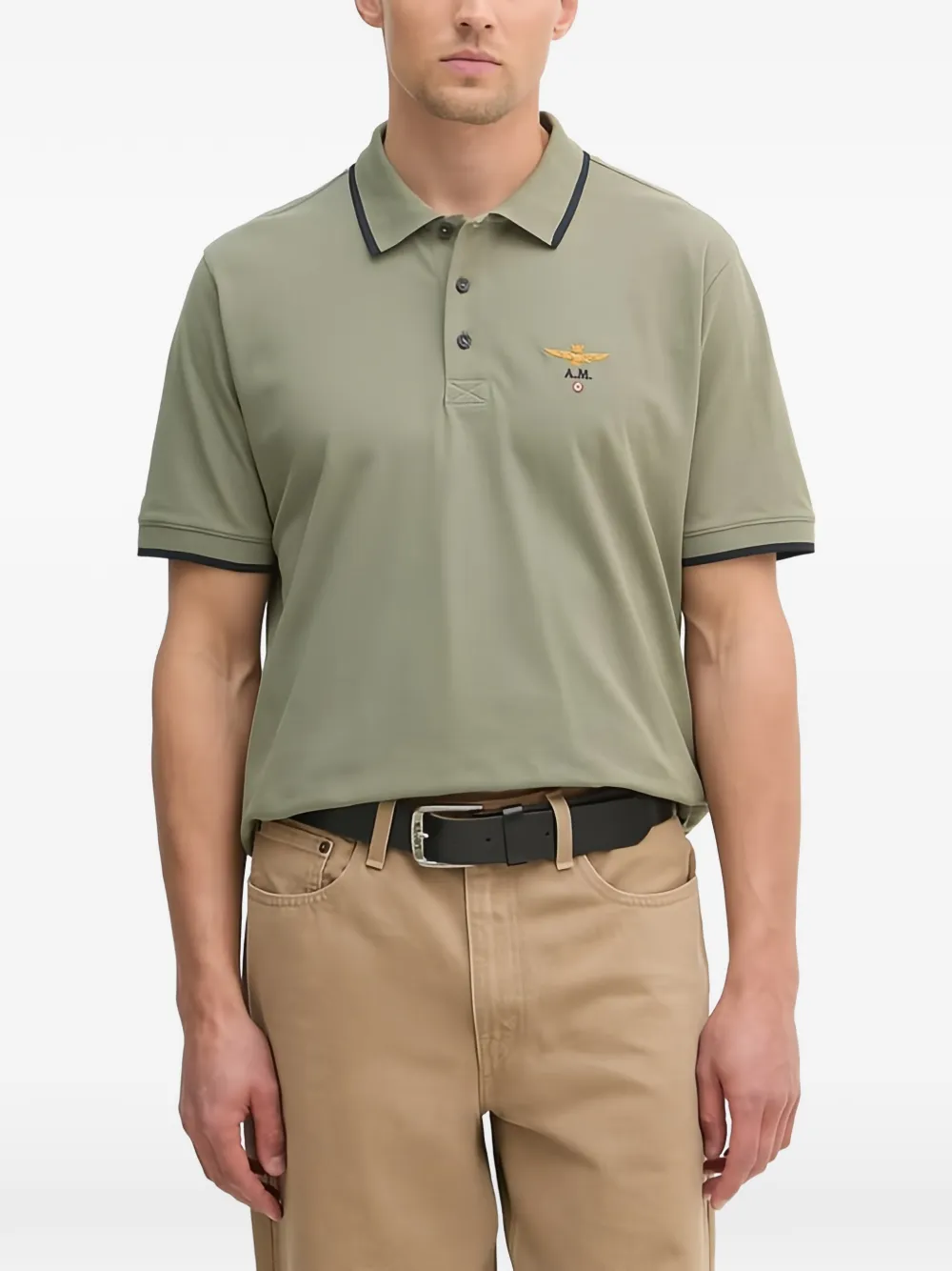 Aeronautica Militare embroidered-logo polo shirt - Verde