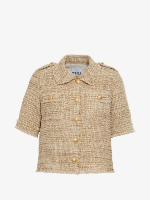 WEILL PARIS tweed buttoned shirt