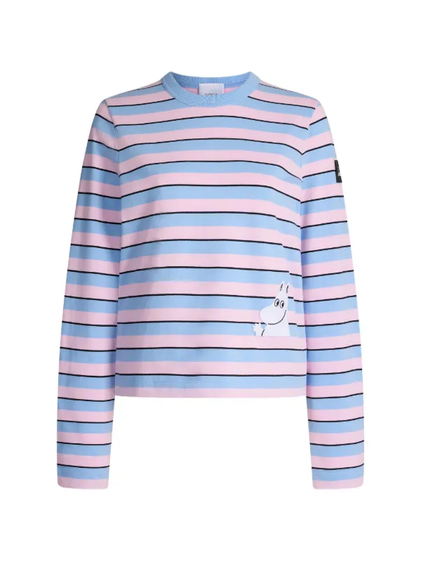 Patou X Moomin Organic Cotton Long Sleeve T-shirt in Blue