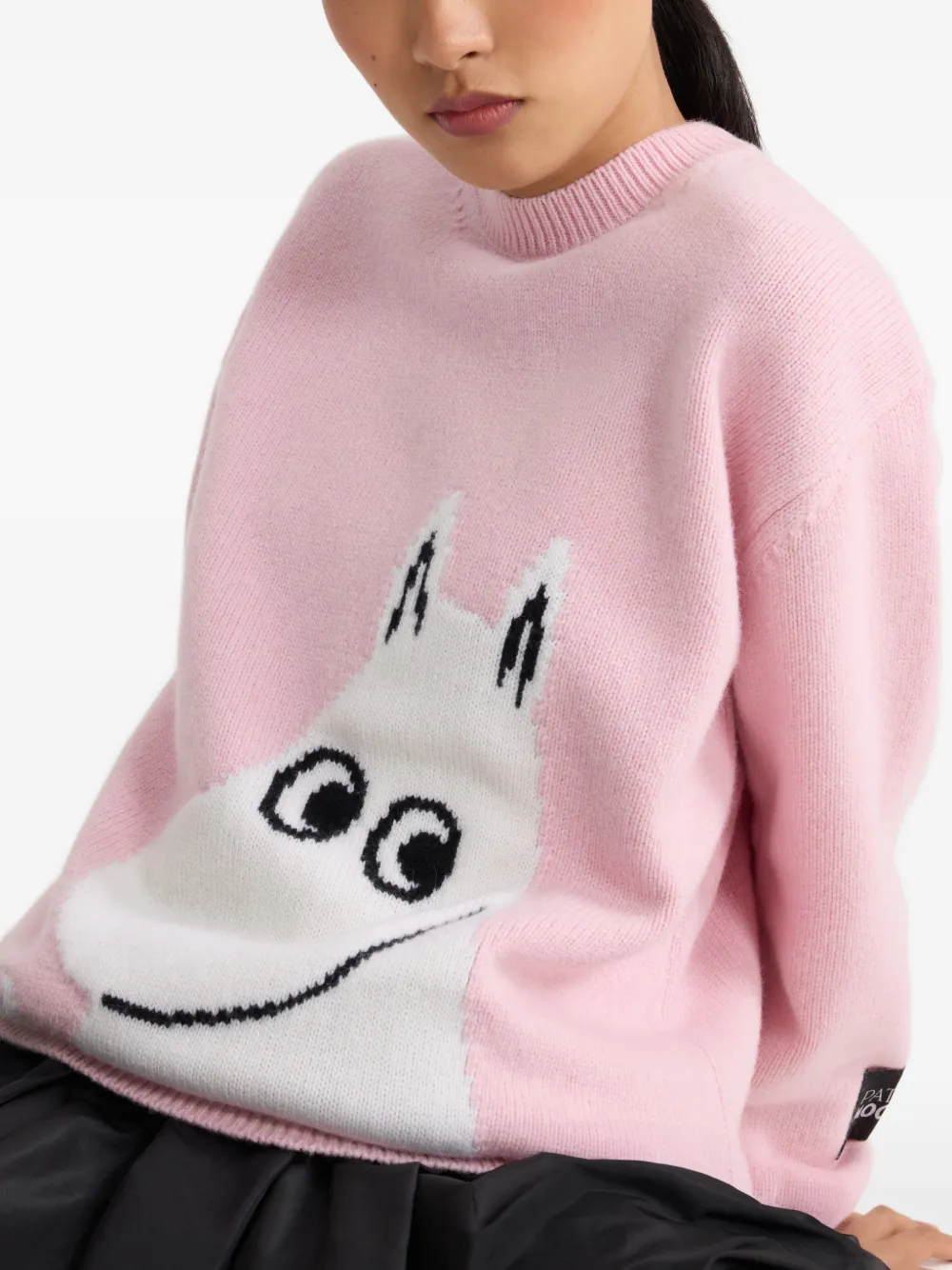 Patou X Moomin Crew-neck Sweater in Pink, view 4