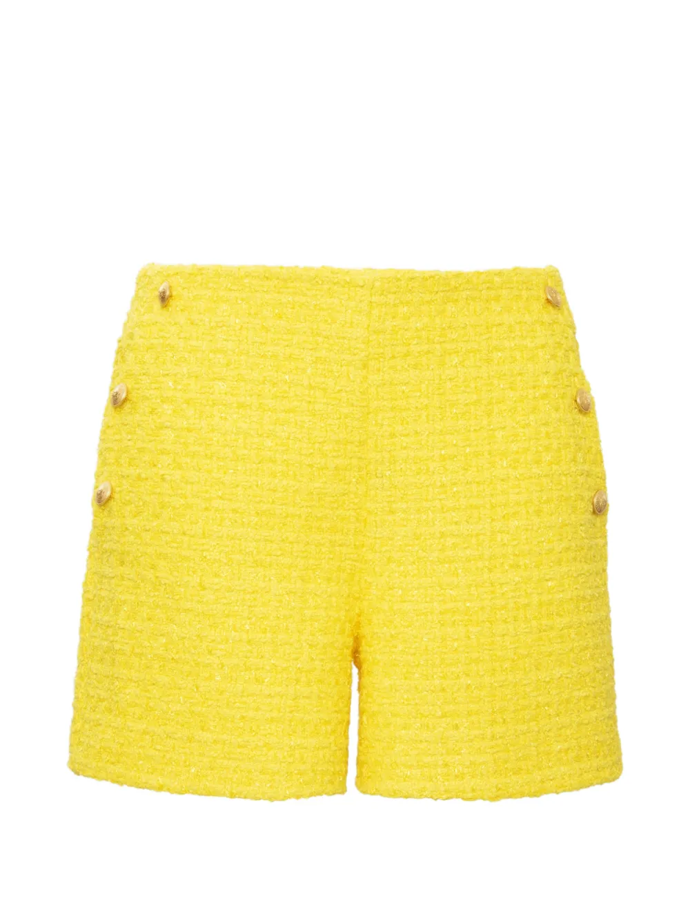WEILL PARIS tweed buttoned shorts - Giallo