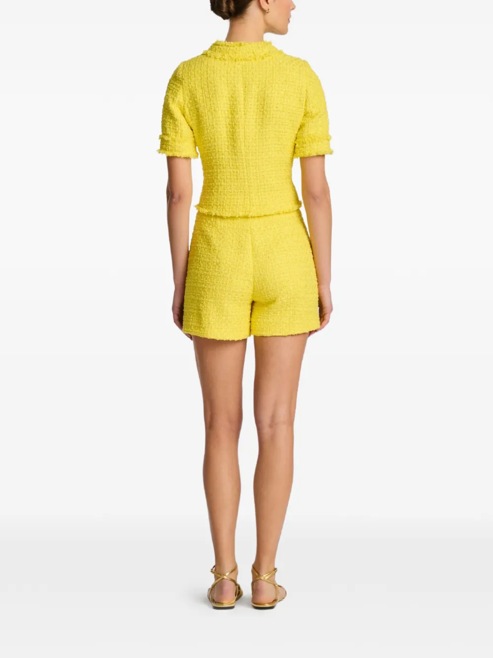  Weill Paris Tweed Buttoned Shorts - Yellow 