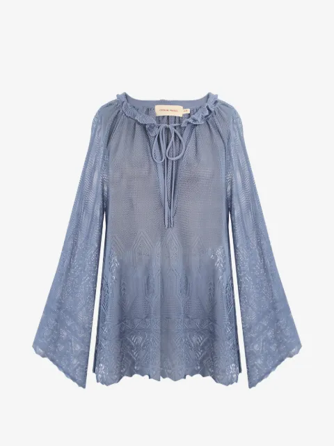 Cecilia Prado crochet-knit ruffled blouse