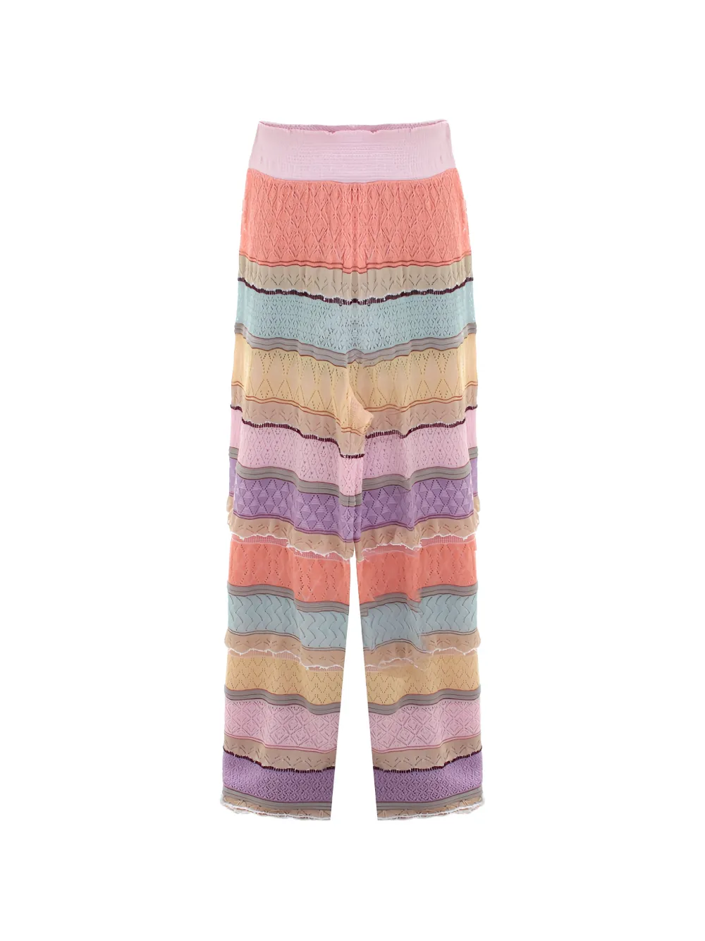 Cecilia Prado striped pointelle-knit trousers - Rosa