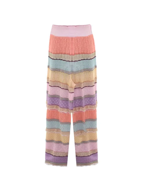 Cecilia Prado striped pointelle-knit trousers