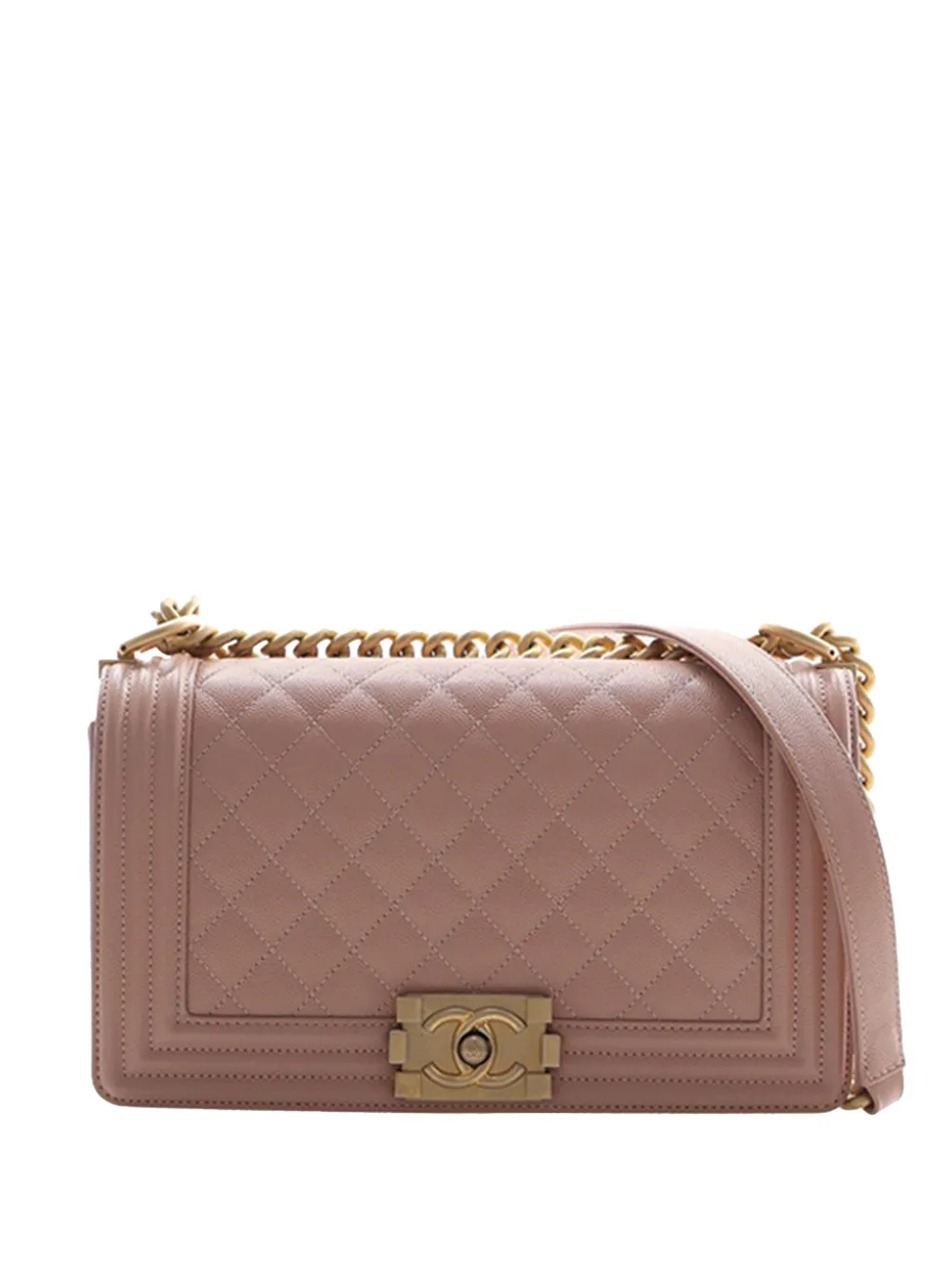 CHANEL Pre-Owned 2018 Old Medium Quilted Caviar Boy Flap crossbody bag - Marrone