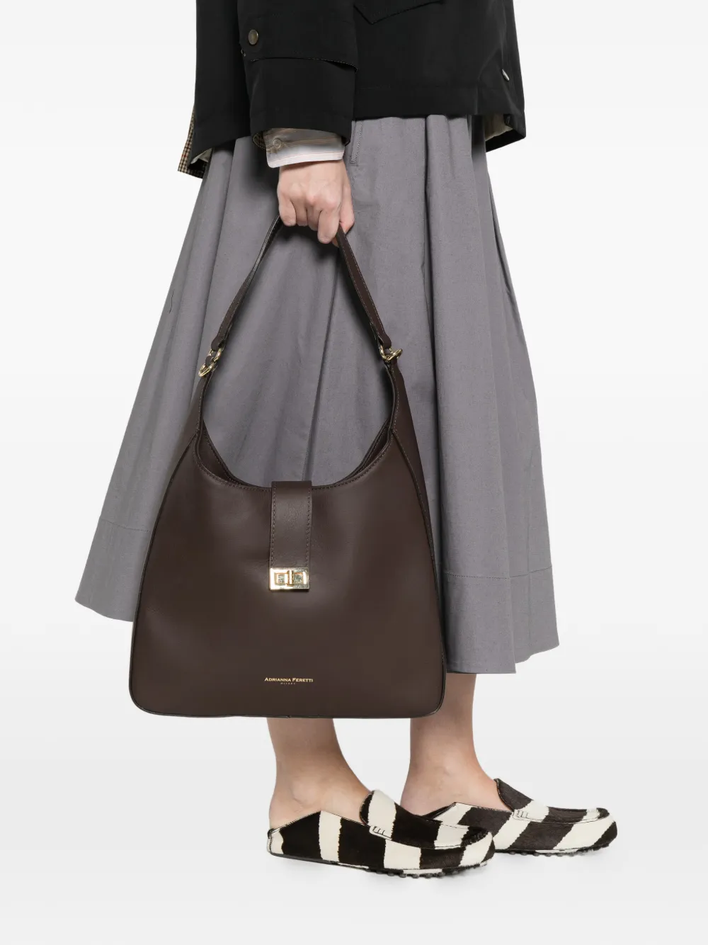Buckle-Closure Tote Bag
