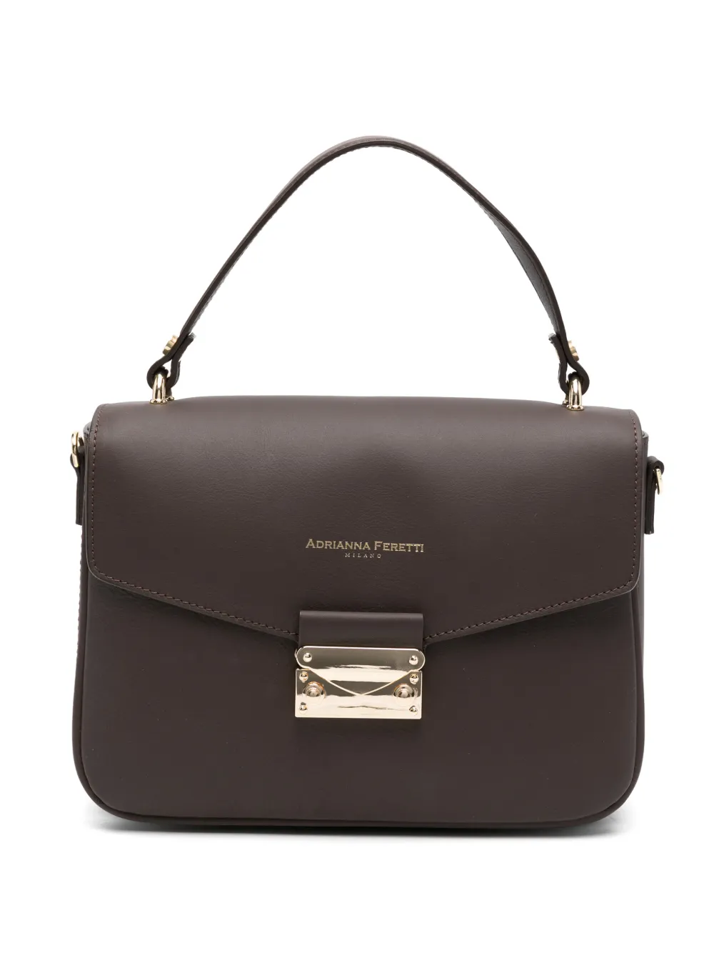 ADRIANNA FERETTI gold-tone clasp shoulder bag - Brown