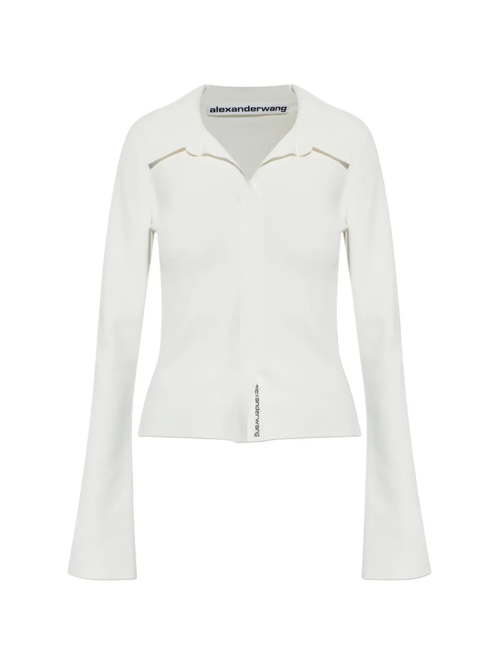 Alexander Wang polo-collar long-sleeve blouse - Bianco