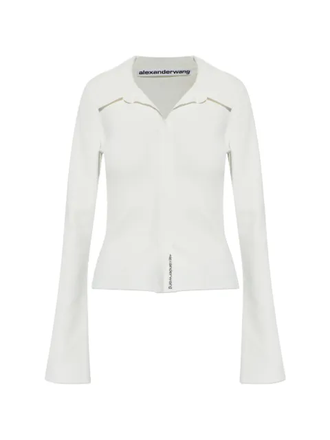 Alexander Wang polo-collar long-sleeve blouse