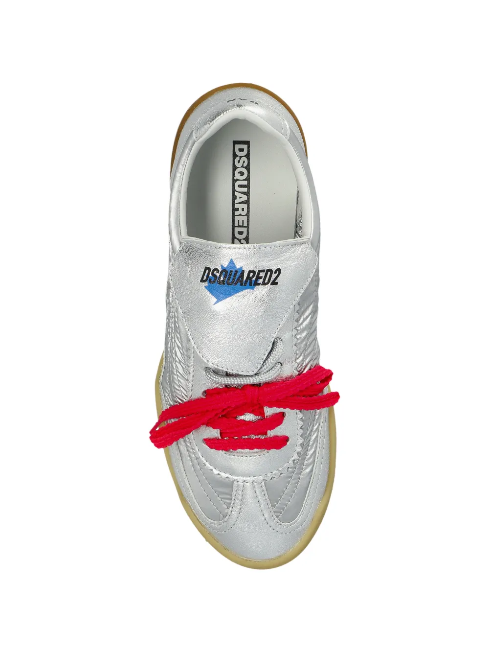 DSQUARED2 ruched leather sneakers Zilver