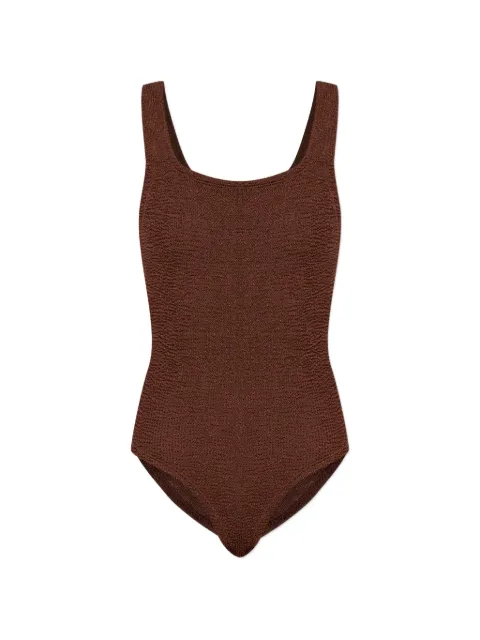 Hunza G traje de baño con cuello cuadrado