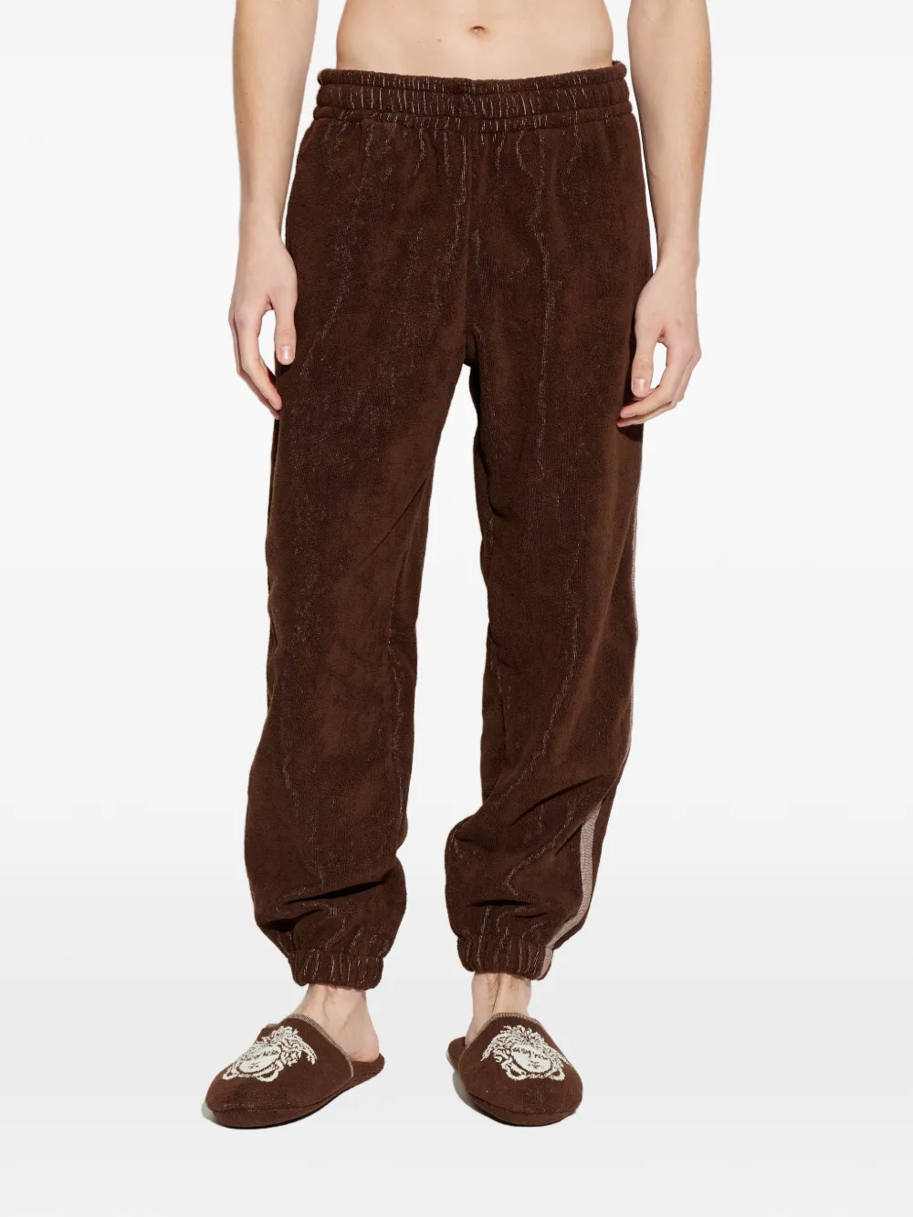 Versace Katoenen broek met zijstreep Bruin