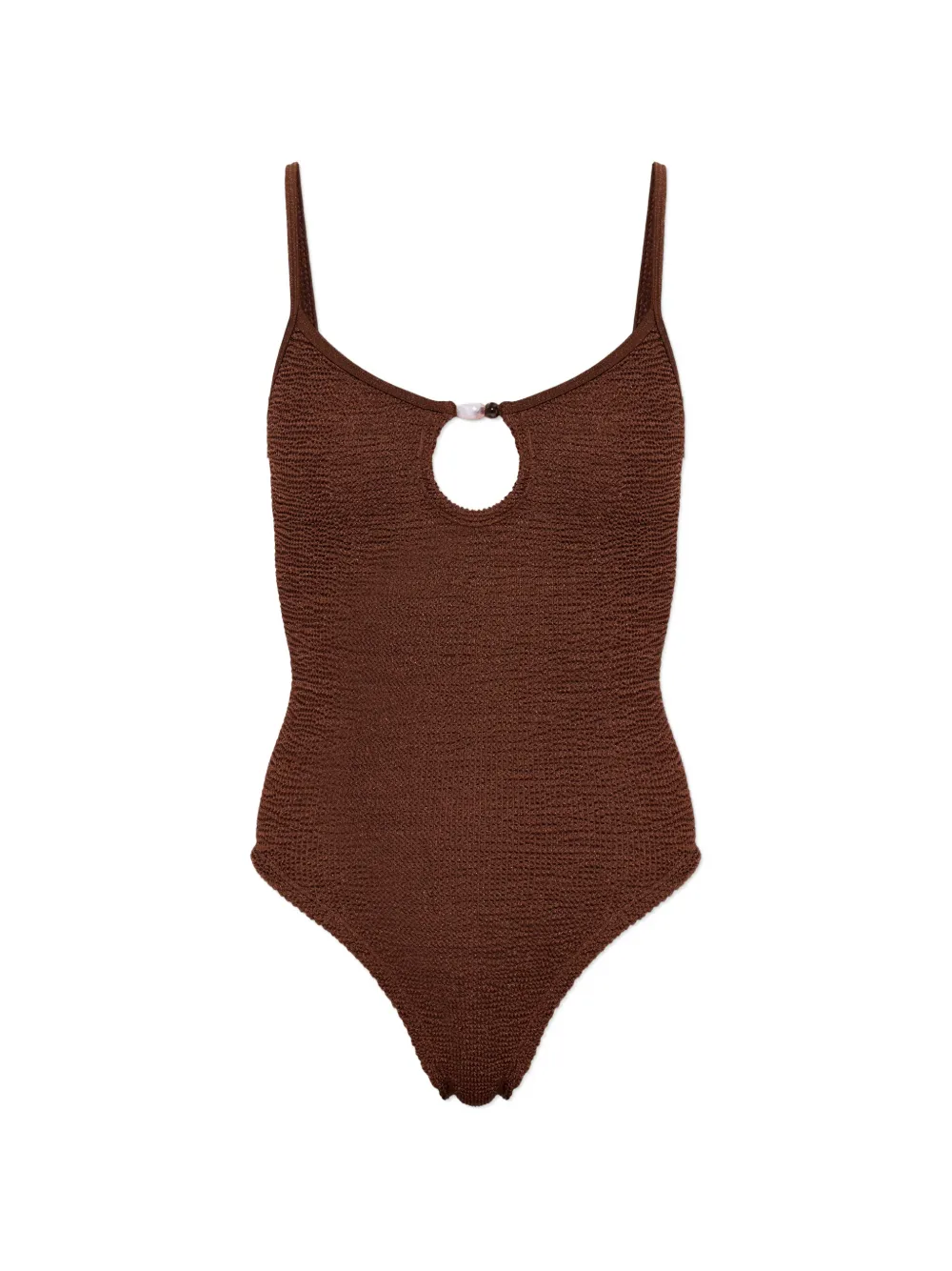 Hunza G Mia beaded crinkle swimsuit - Marrone