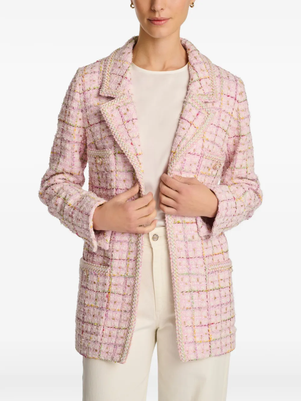 WEILL PARIS Blazer met gevlochten afwerking Roze