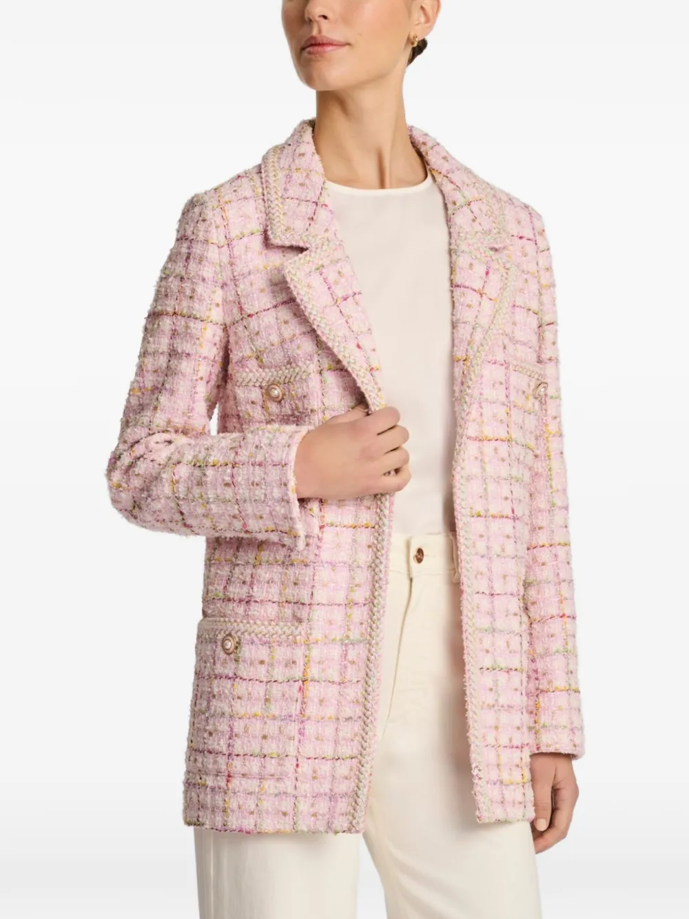 WEILL PARIS Blazer met gevlochten afwerking Roze