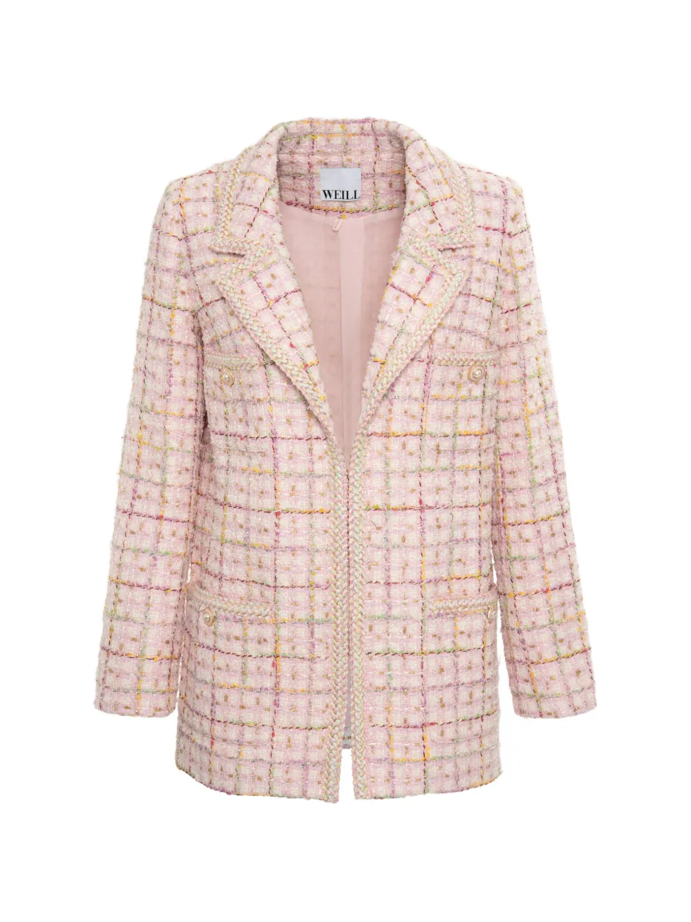 WEILL PARIS tweed braided-trim blazer - Rosa