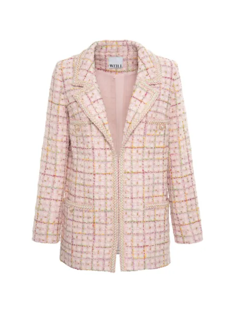 WEILL PARIS blazer de tweed con ribete trenzado