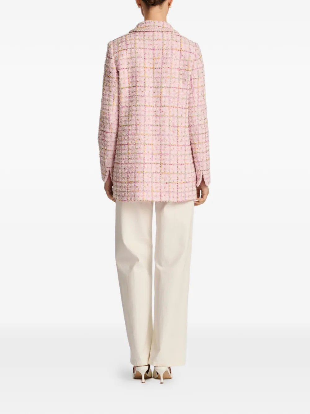  Weill Paris Tweed Braided-trim Blazer - Pink 