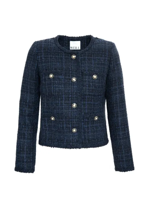 WEILL PARIS chamarra de tweed con ribetes trenzados