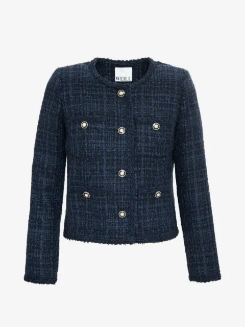 WEILL PARIS braided-trim tweed jacket