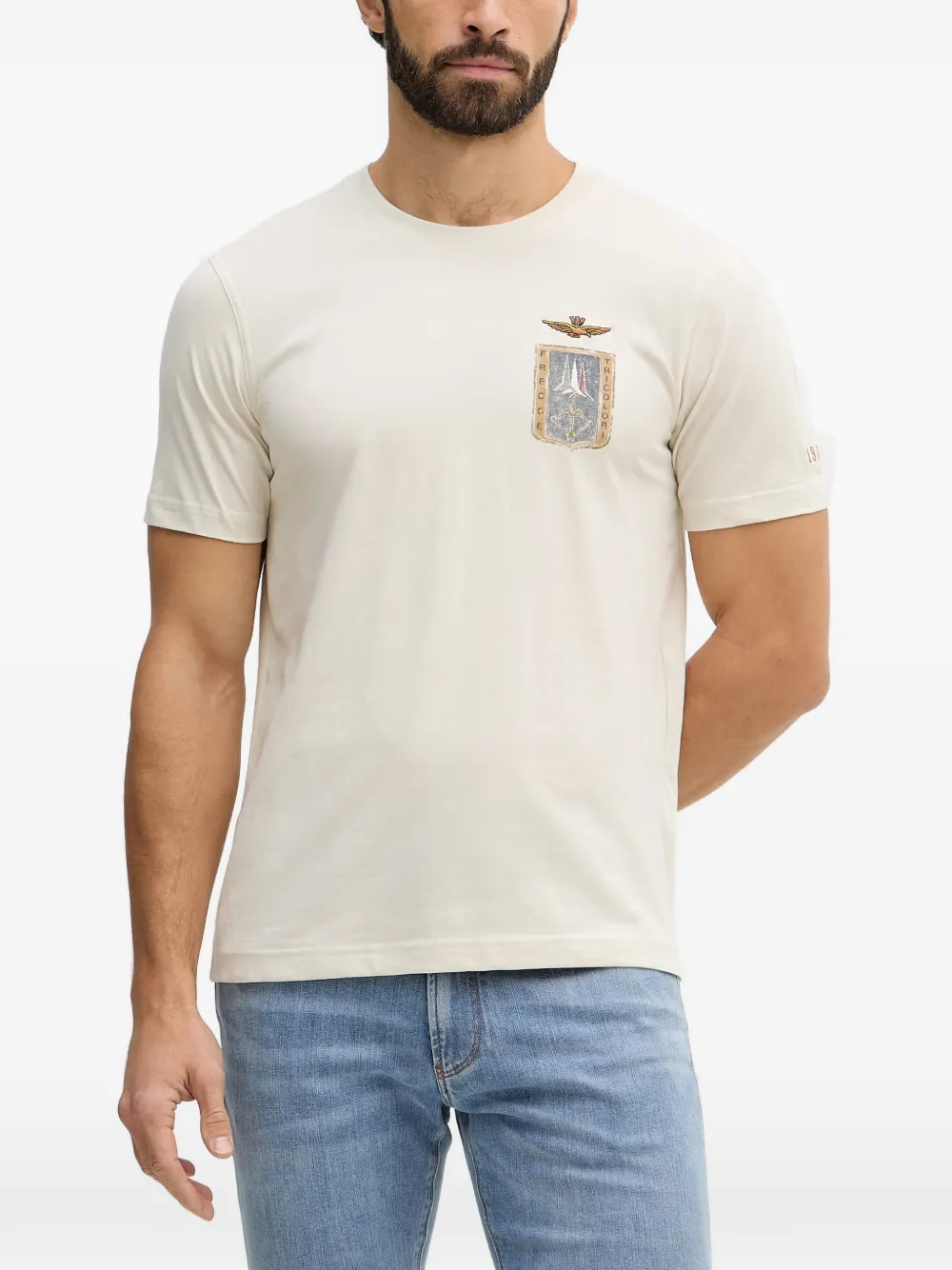 Aeronautica Militare Frecce Tricolori emblem crew-neck T-shirt - Toni neutri