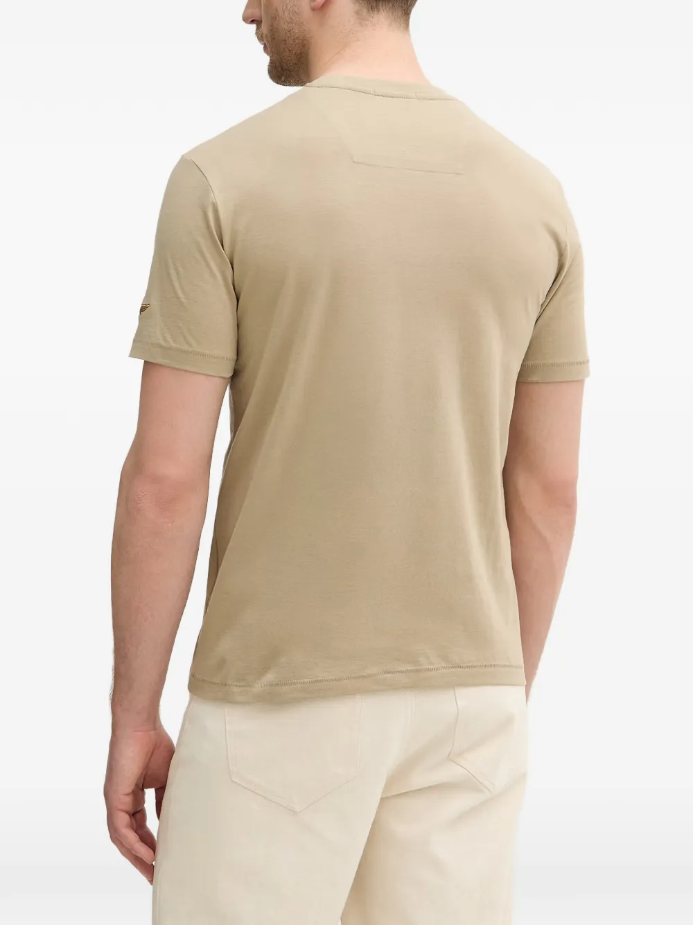 Aeronautica Militare T-shirt met geborduurd logo Beige