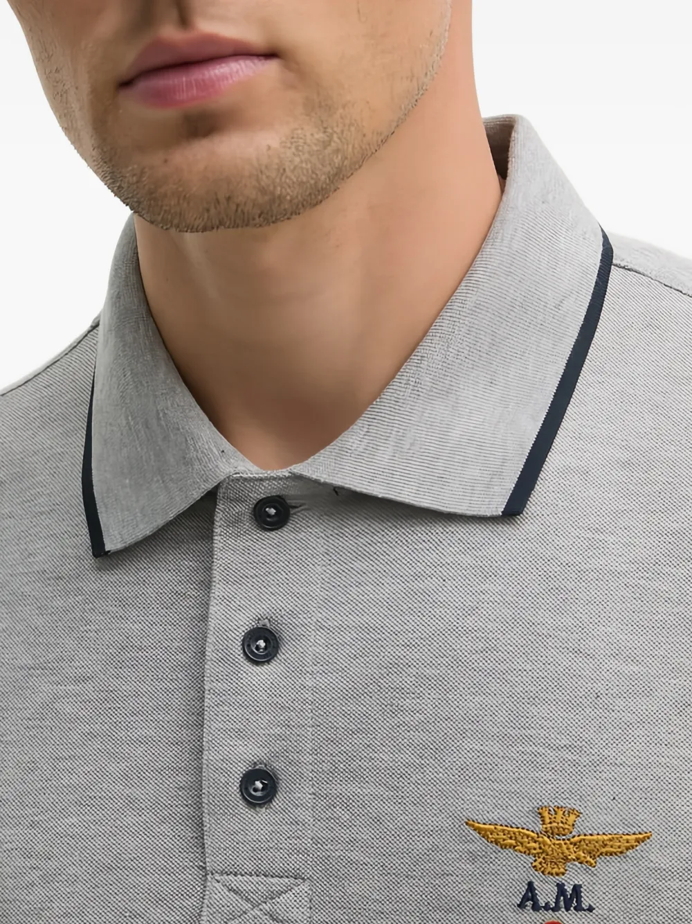 Aeronautica Militare Poloshirt met borduurwerk Grijs