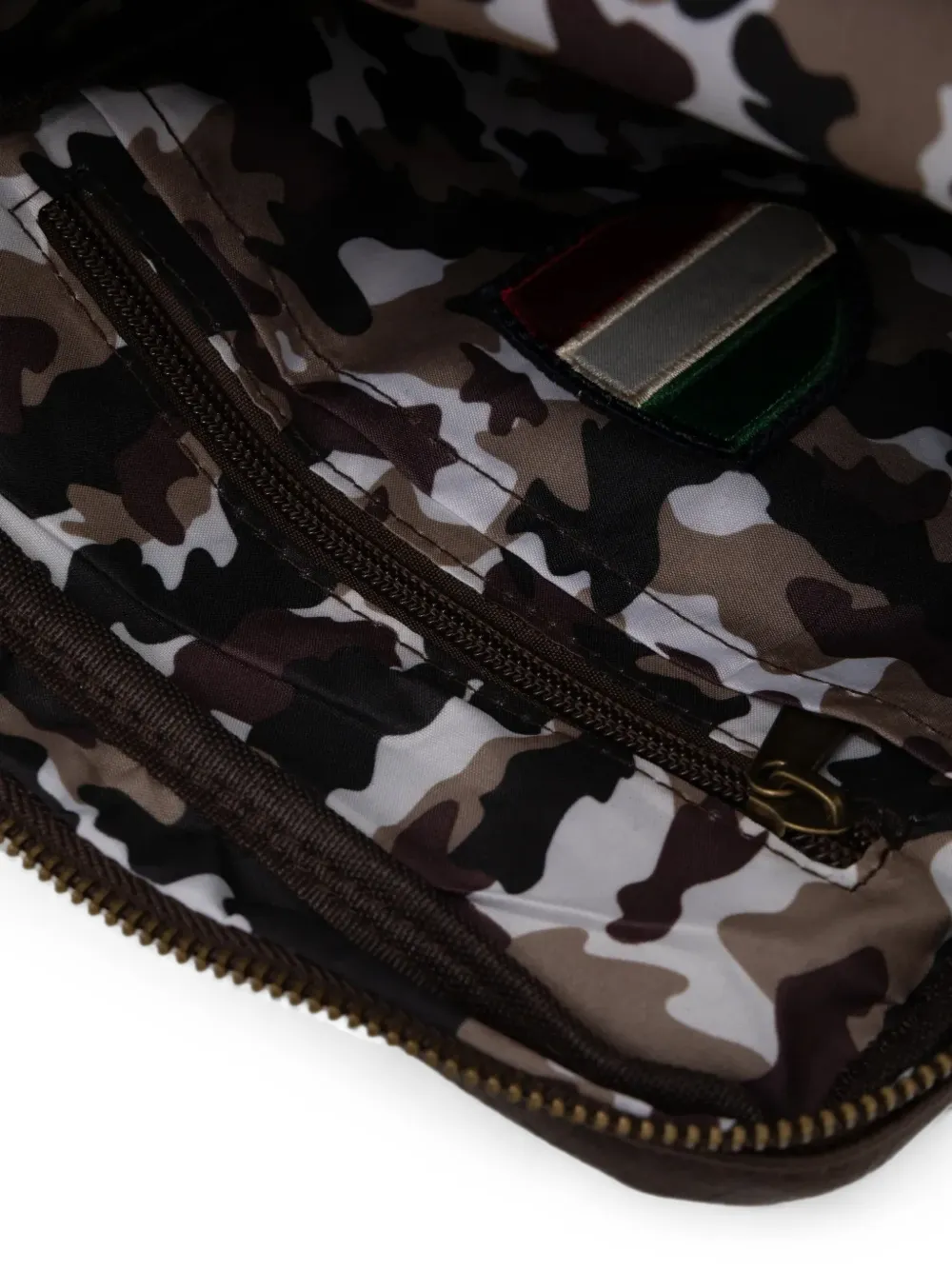 Aeronautica Militare Heuptas met rits en logopatch Bruin
