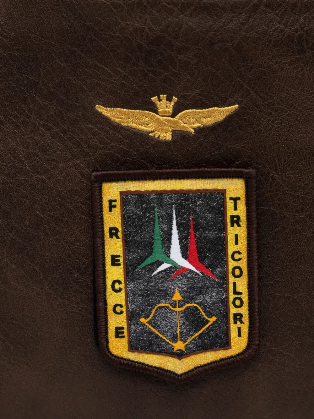 Aeronautica Militare Heuptas met rits en logopatch Bruin