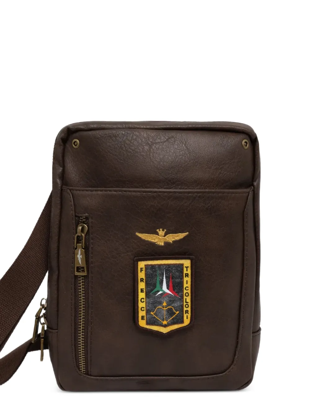 Aeronautica Militare Marsupio con zip - Marrone