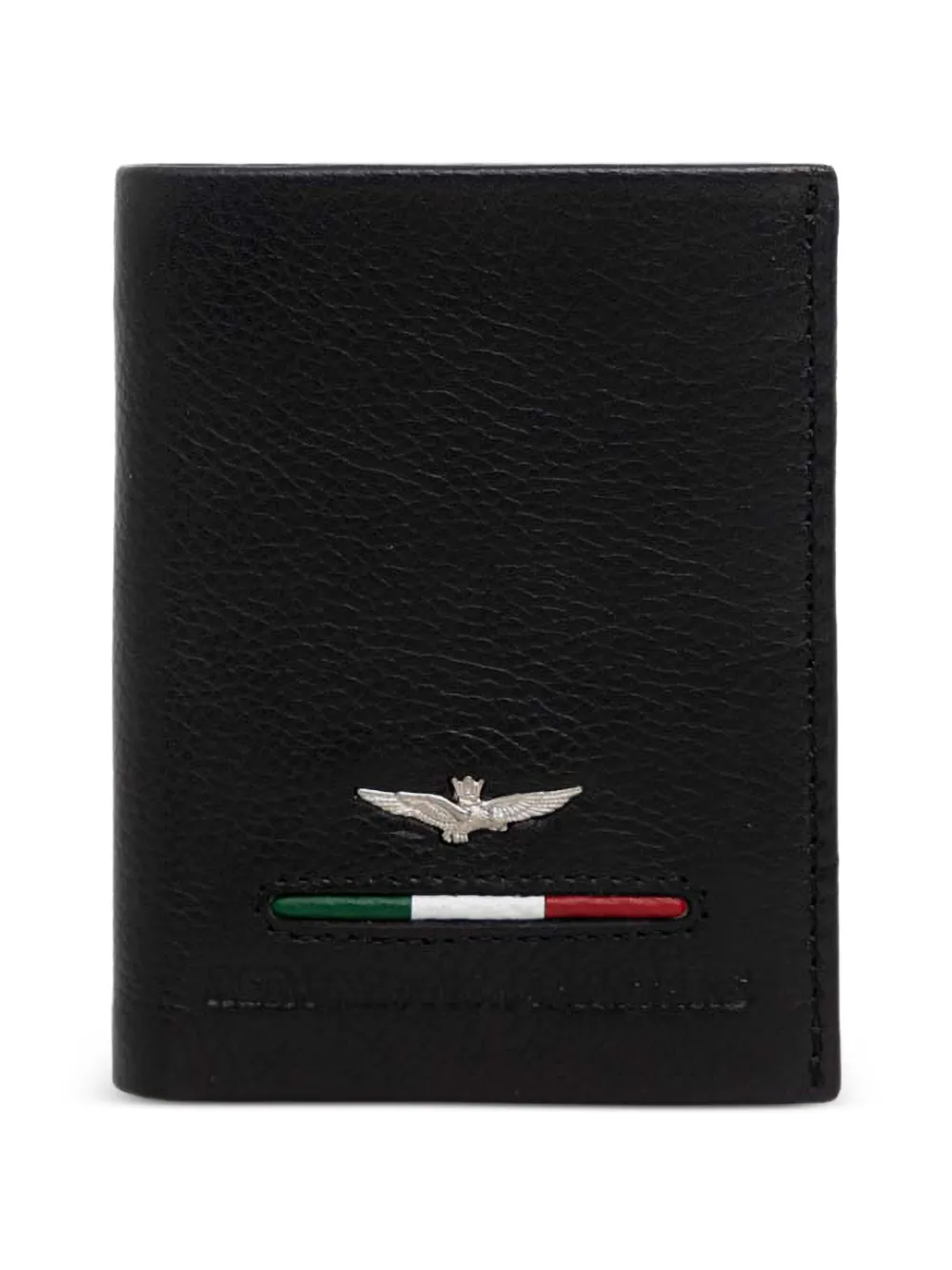 Aeronautica Militare logo-plaque bifold wallet - Schwarz
