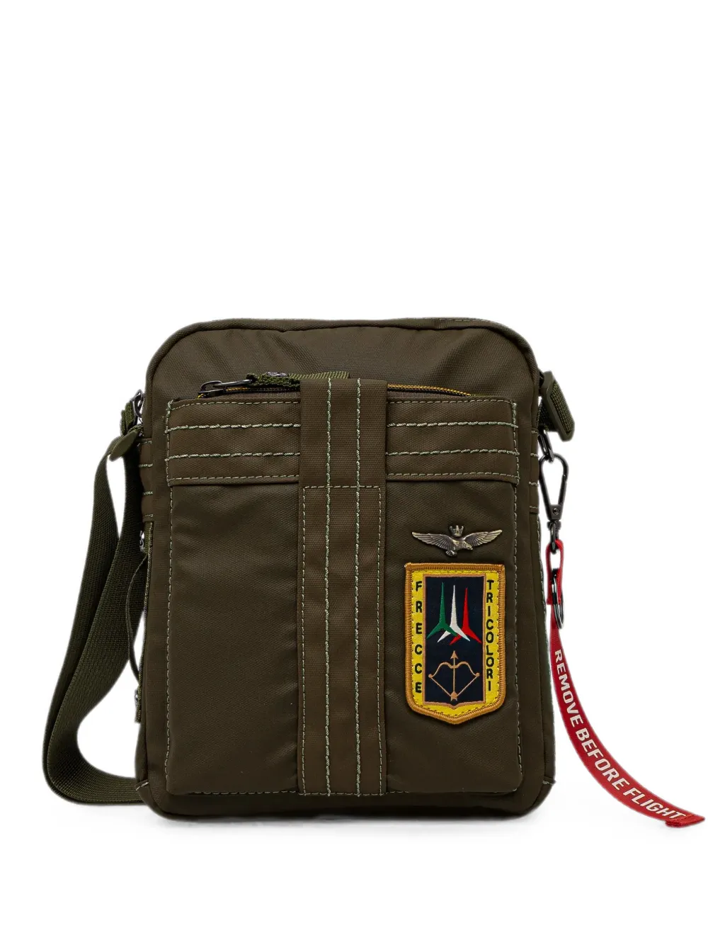 Aeronautica Militare Borsa messenger con applicazione - Verde