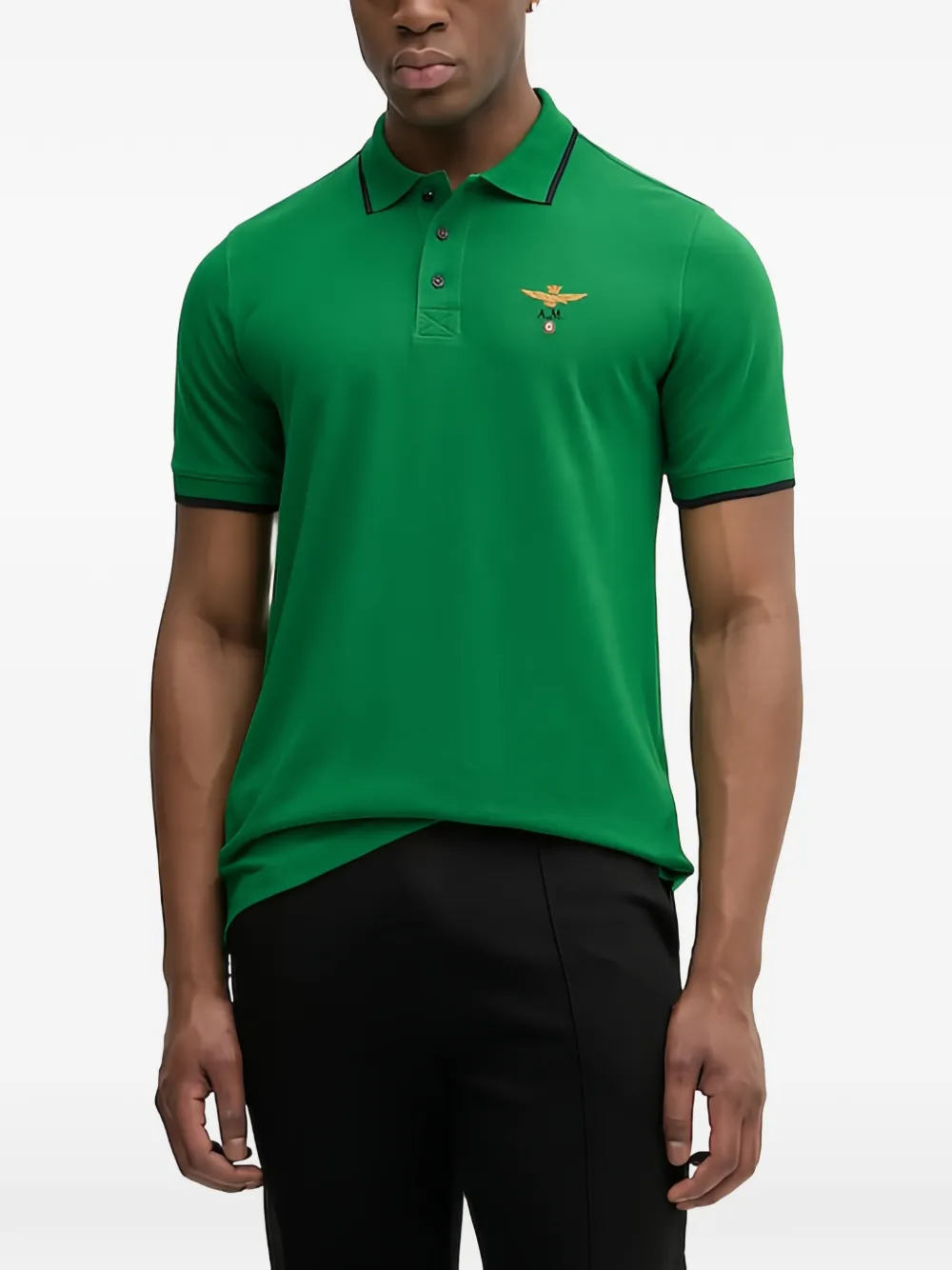 Aeronautica Militare embroidered-logo polo shirt - Verde