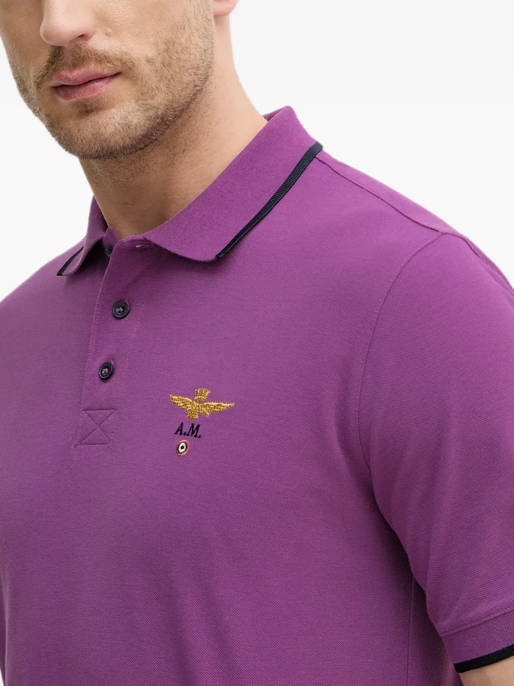 Aeronautica Militare Poloshirt met borduurwerk Paars