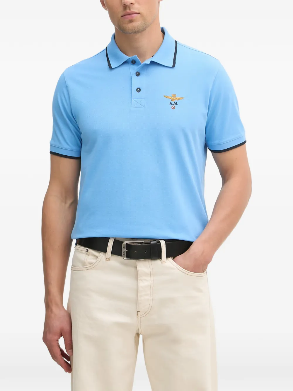 Aeronautica Militare eagle-embroidered polo shirt - Blu