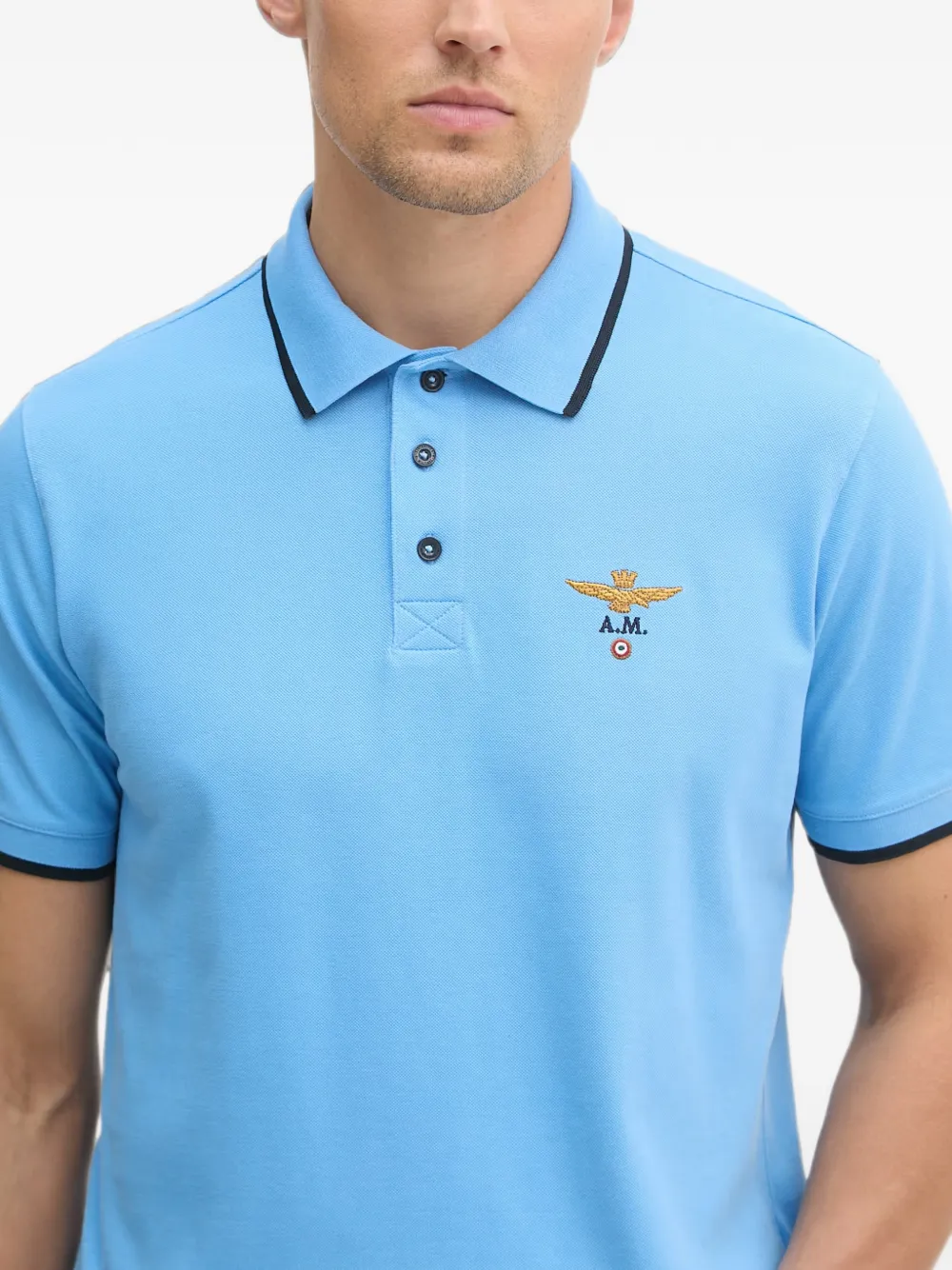 Aeronautica Militare eagle-embroidered polo shirt Blauw