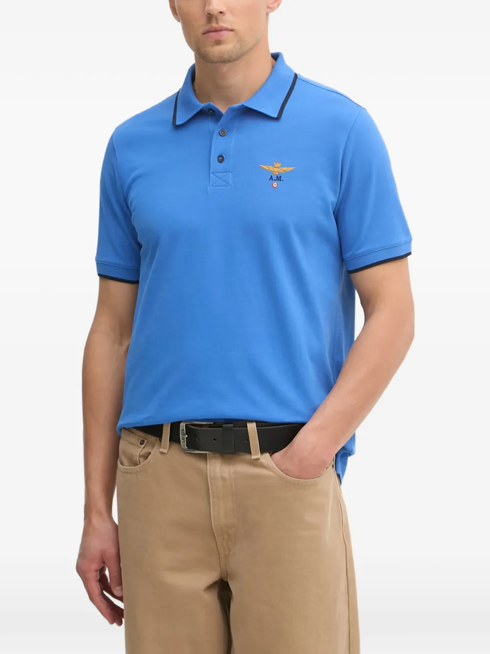 Aeronautica Militare eagle-embroidered polo shirt - Blu