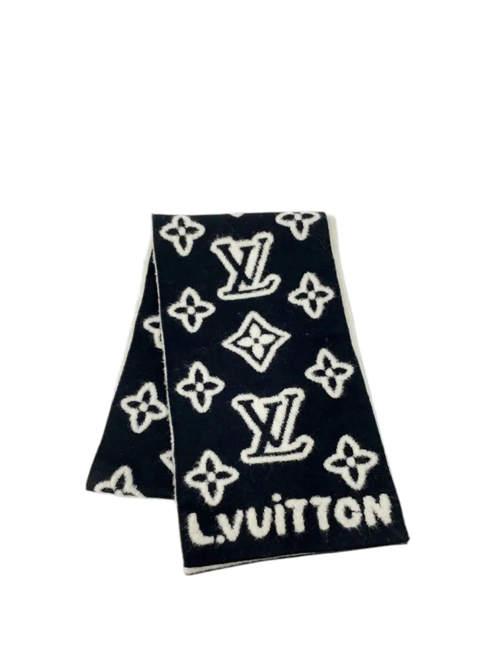 Louis Vuitton Pre-Owned 2025 Monogram Hip Knitted Reversible Scarf scarves - Nero