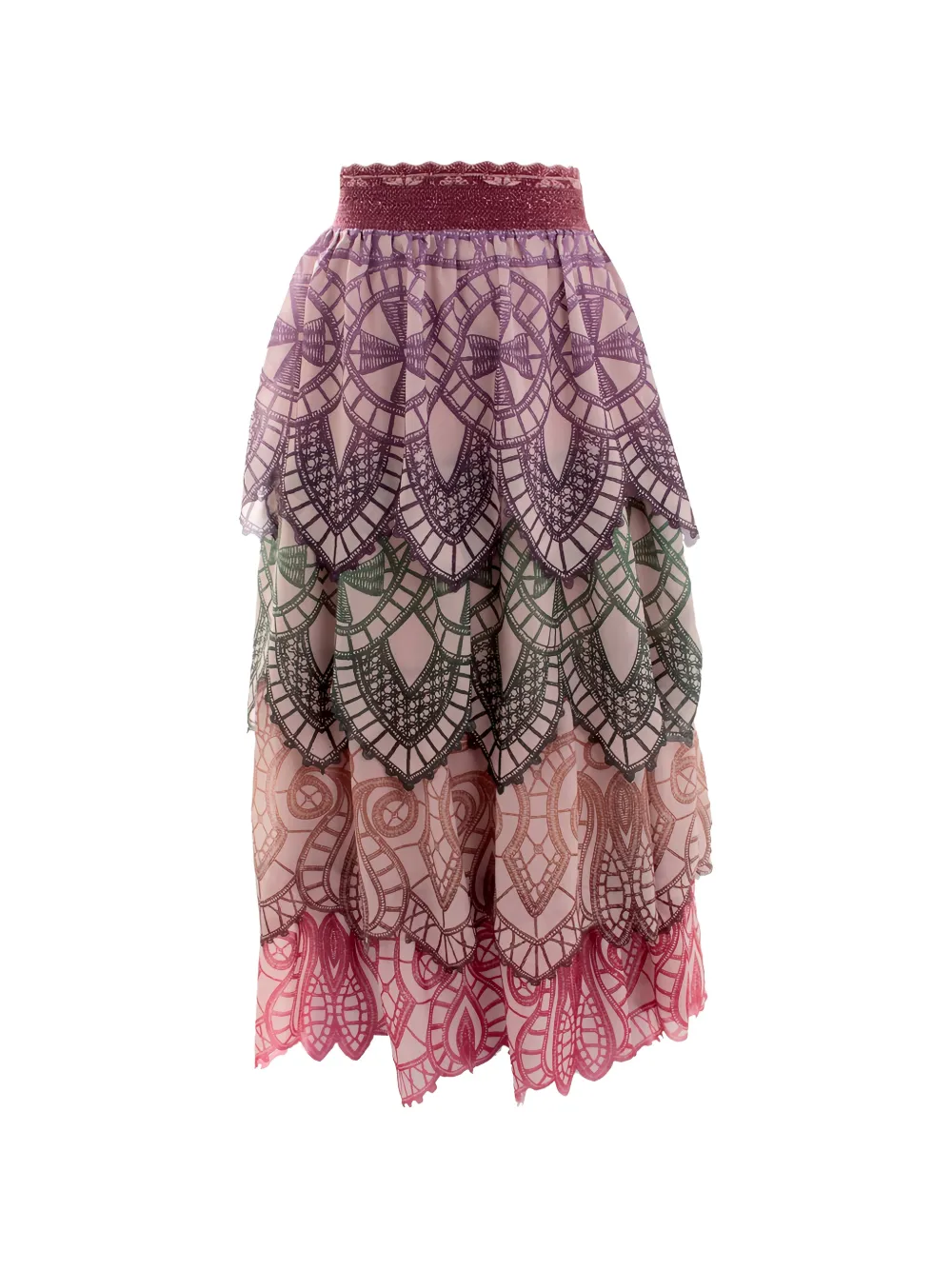 Cecilia Prado Aurora tiered midi skirt - Rosa
